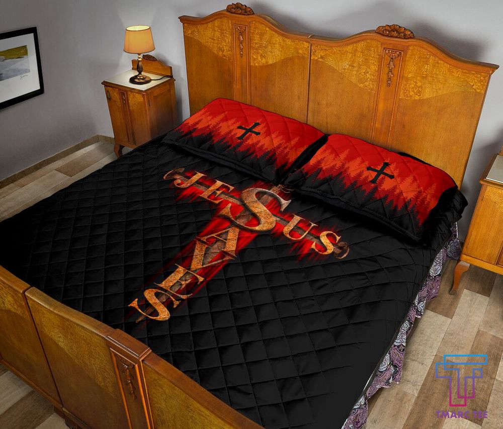 Jesus Saves – Tmarc Tee Quilt Bedding Set: Embrace Faith in Style Jesus Saves – Tmarc Tee Quilt Bedding Set: Embrace Faith in Style