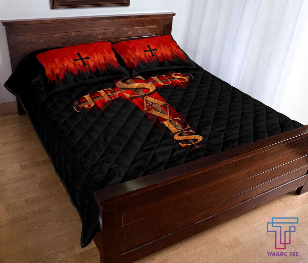 Jesus Saves – Tmarc Tee Quilt Bedding Set: Embrace Faith in Style Jesus Saves – Tmarc Tee Quilt Bedding Set: Embrace Faith in Style
