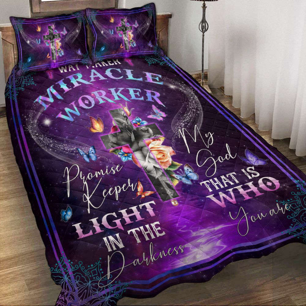 Jesus – Way Maker Miracle Worker Promise Keeper Quilt Bedding Set LSNGO06BD 2