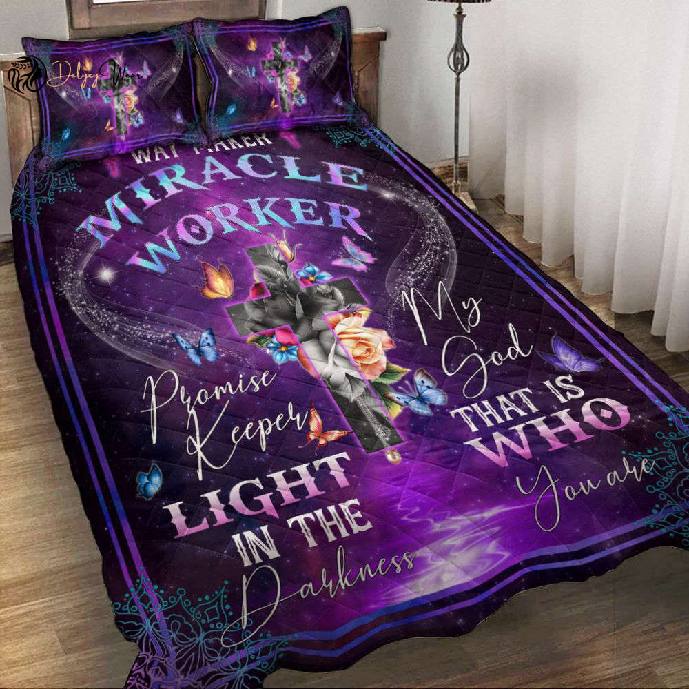 Jesus – Way Maker Miracle Worker Promise Keeper Quilt Bedding Set LSNGO06BD 2