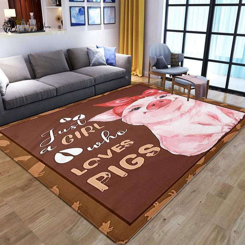 Just a girl love pig Rectangle Rug Home Decor