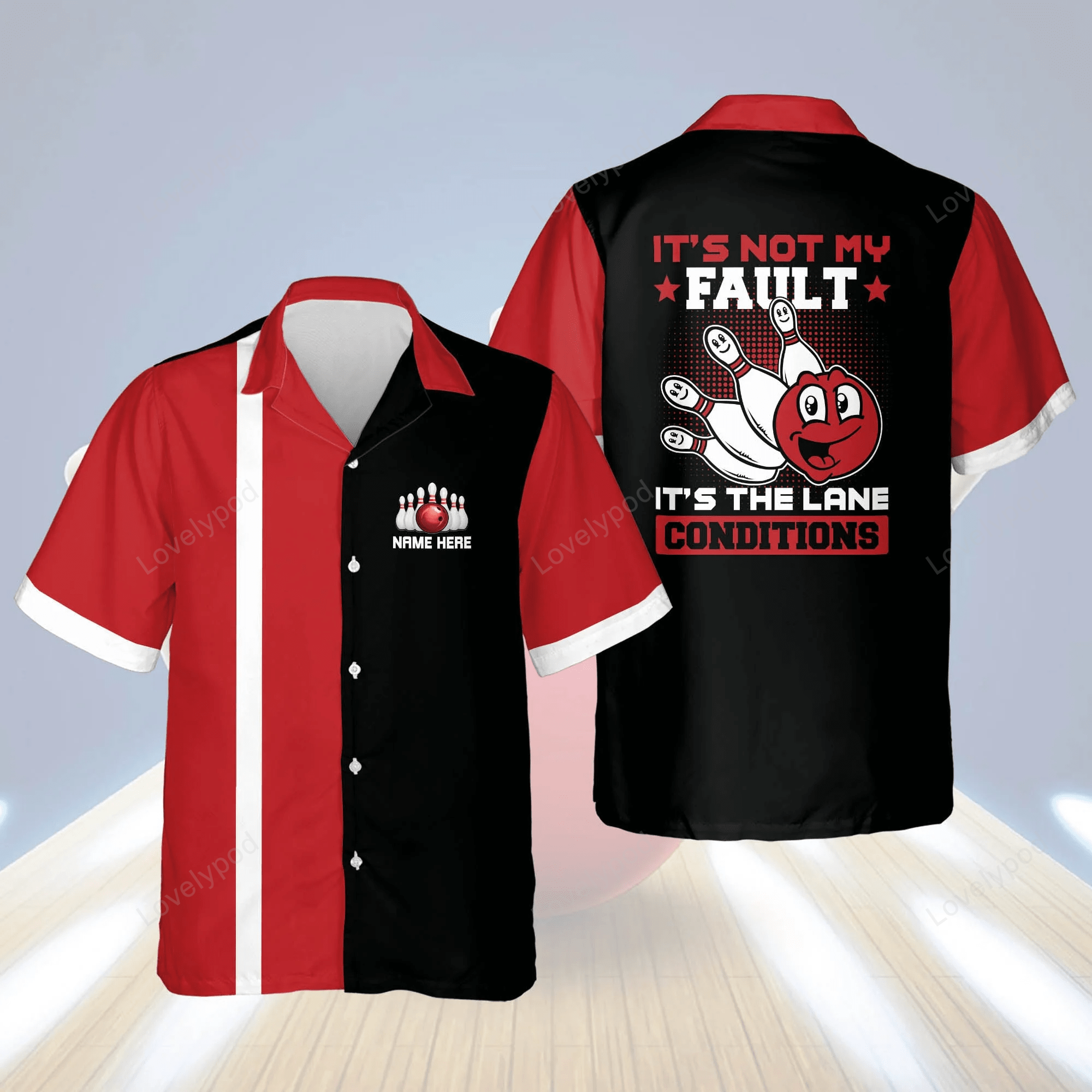 Personalized bowling Hawaiian shirt for men, It’s Not My Fault It’s Lane Conditions Hawaiian Shirt