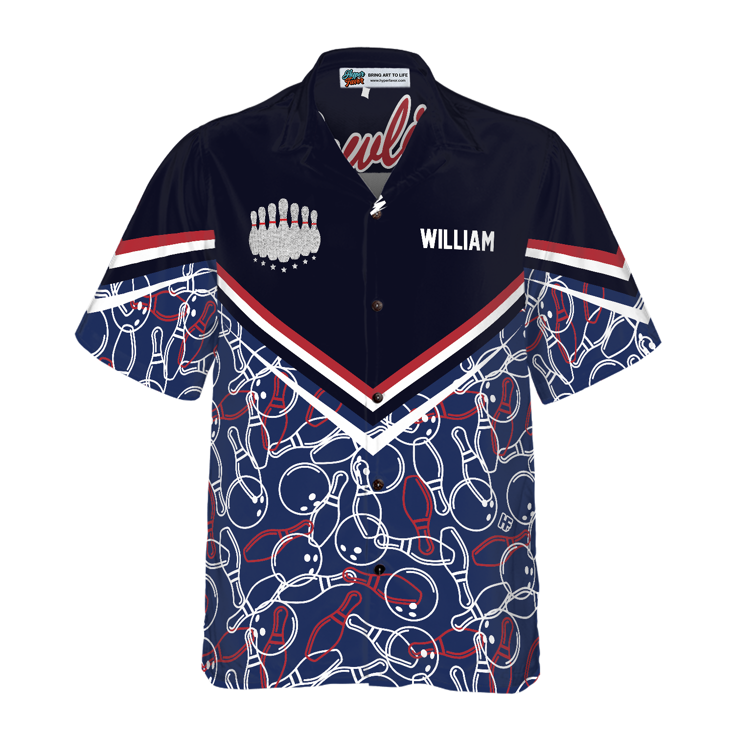 Personalized Bowling Pattern Custom Hawaiian Shirt