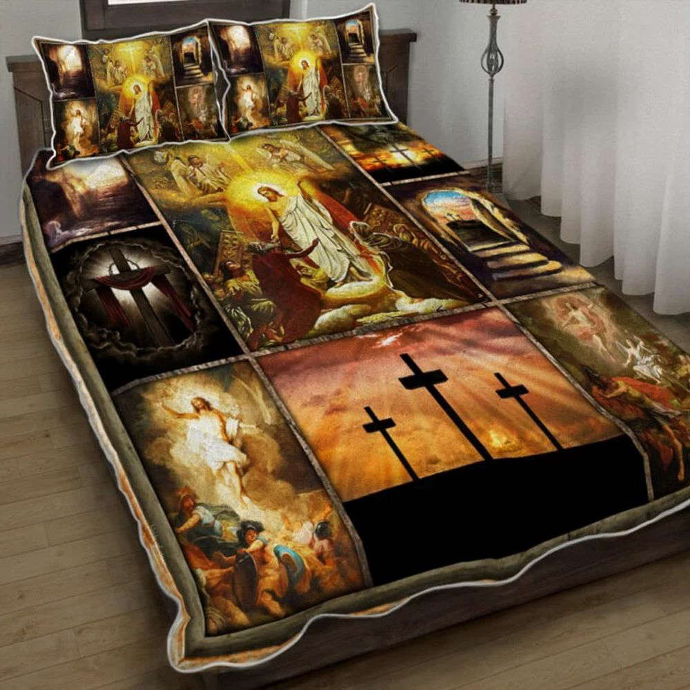 Resurrect Your Bedroom with Easter Quilt Bedding Set: Jesus-inspired Comfort