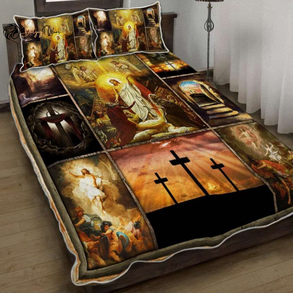 Resurrect Your Bedroom with Easter Quilt Bedding Set: Jesus-inspired Comfort