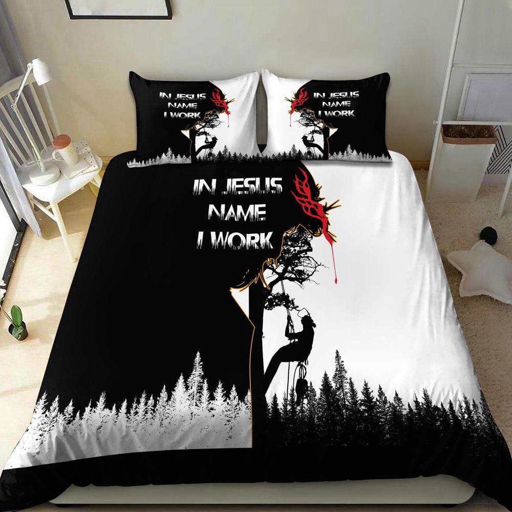 Stunning Arborist Bedding Set – In Jesus Name I Work – Shop MEI Stunning Arborist Bedding Set – In Jesus Name I Work – Shop MEI