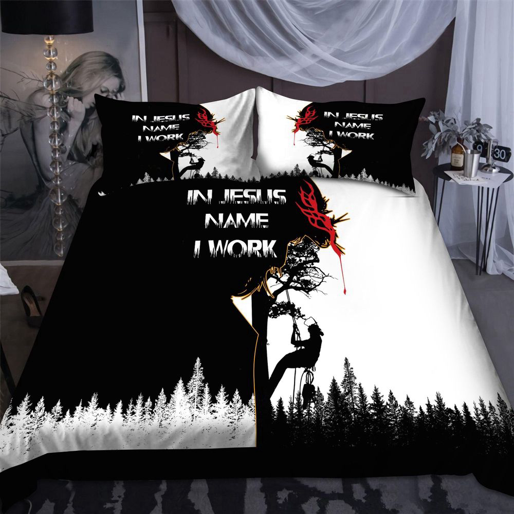 Stunning Arborist Bedding Set – In Jesus Name I Work – Shop MEI Stunning Arborist Bedding Set – In Jesus Name I Work – Shop MEI