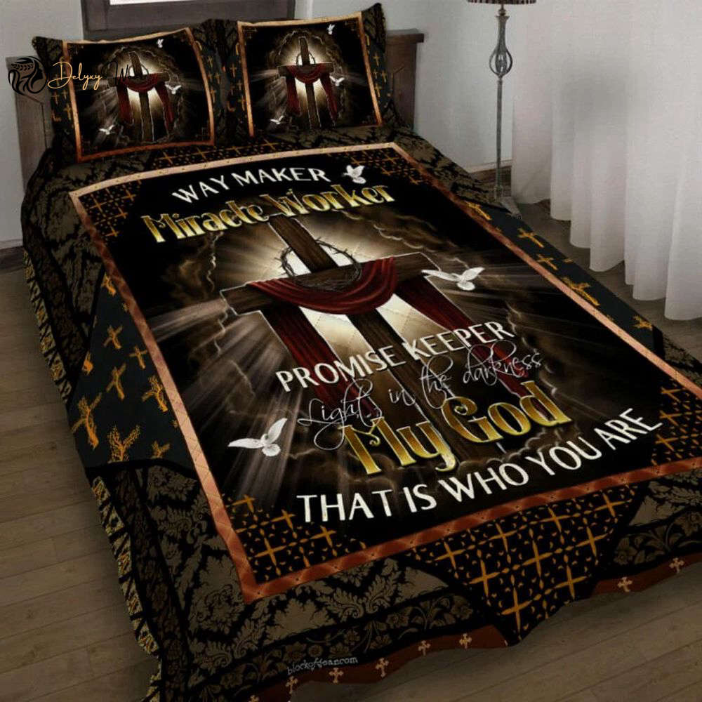 Stunning Jesus Cross Quilt Bedding Set – LSNGO07BD: Embrace Divine Comfort
