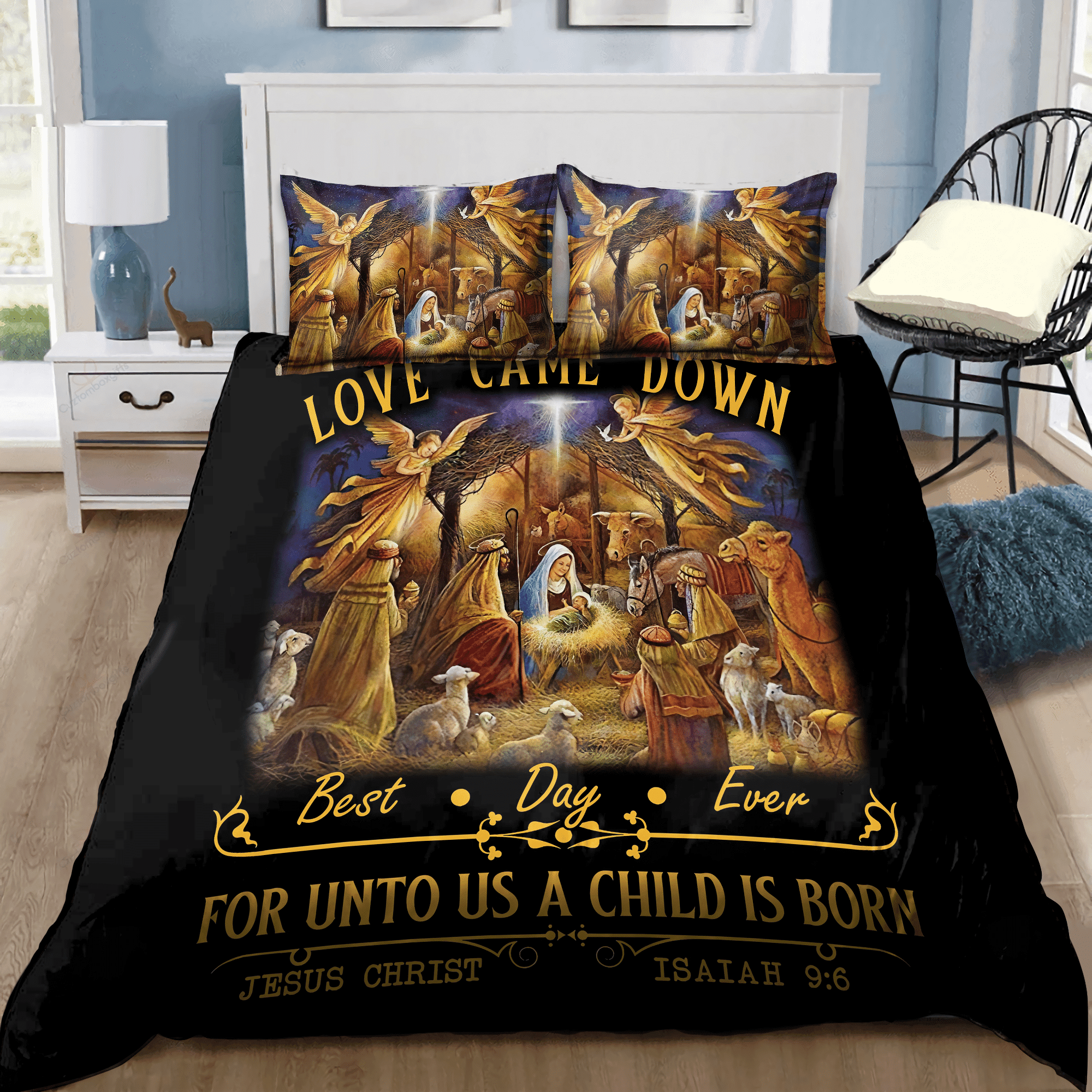 Jesus All Over Printed Bedding Set: Unto A Child Is Born – The Best Gift Ever!