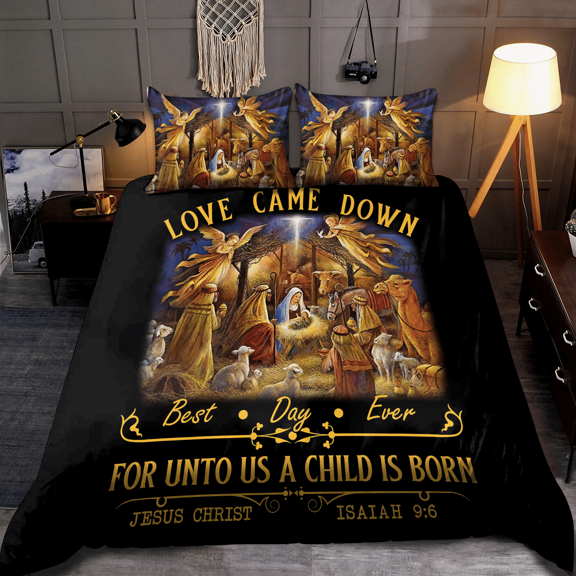 Jesus All Over Printed Bedding Set: Unto A Child Is Born – The Best Gift Ever!