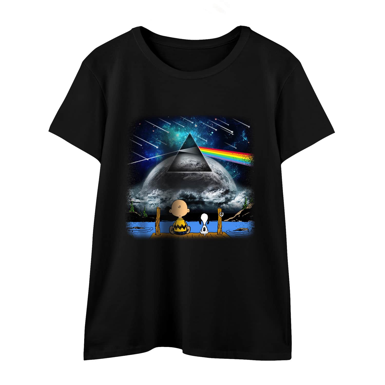 Snoopy And Charlie Brown Looking Dark Side Of The Moon Pink Floyd Shirt Gift for Men Women Fans Gift for Men Women Fans Snoopy And Charlie Brown Looking Dark Side Of The Moon Pink Floyd Shirt Gift for Men Women Fans Gift for Men Women Fans