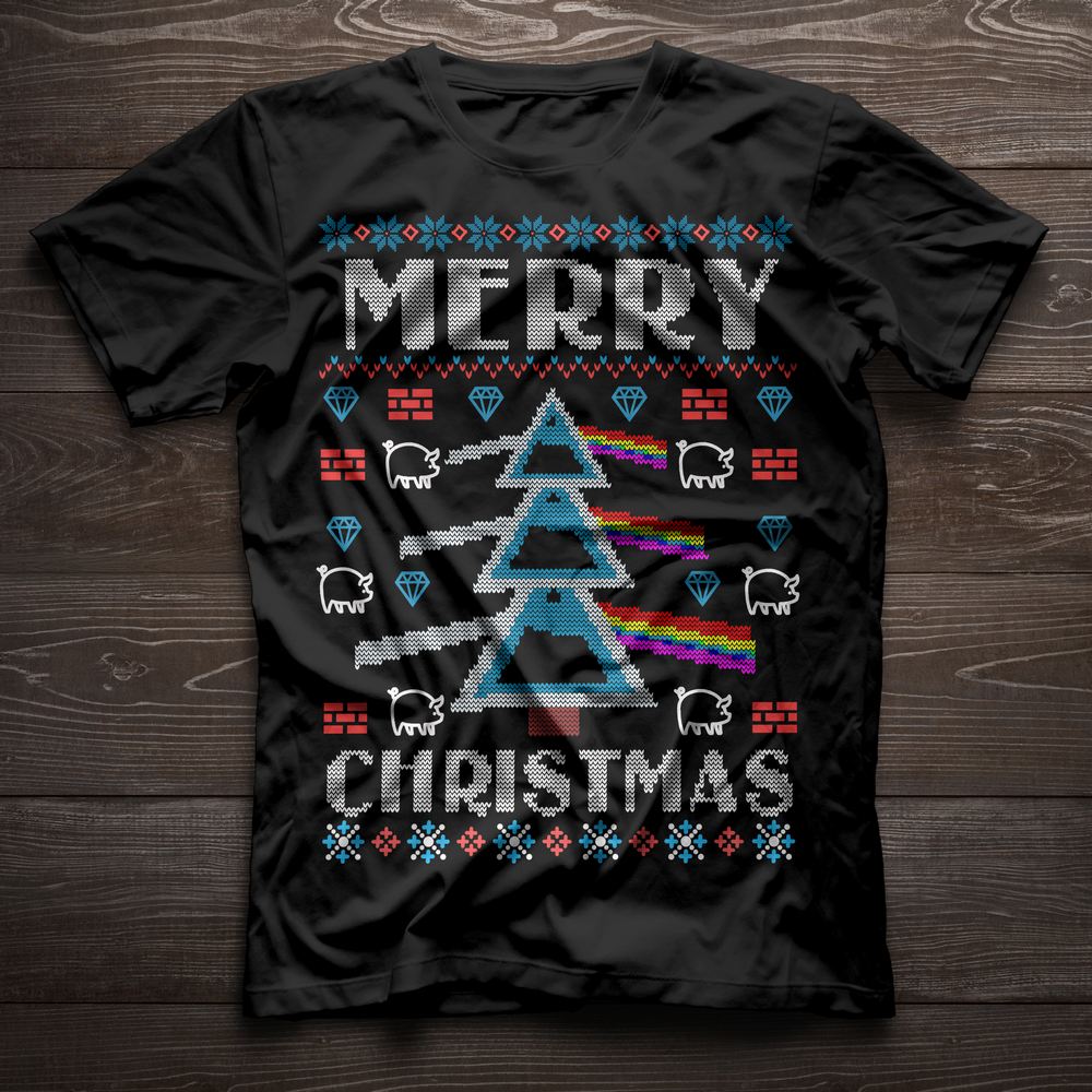 Merry Christmas Dark Side Of The Moon Pink Floyd Ugly Sweater Shirt Gift for Men Women Fans Gift for Men Women Fans