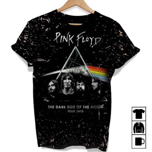 Tour 1973 LF inspired Acid Wash – Pink Floyd Dark Side of the Moon Full Print Shirt Gift for Men Women Fans Gift for Men Women Fans