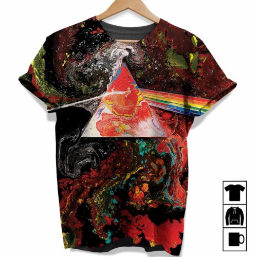 Liquid Dark Side Of The Moon Full Print Pink Floyd Shirt Gift for Men Women Fans Gift for Men Women Fans