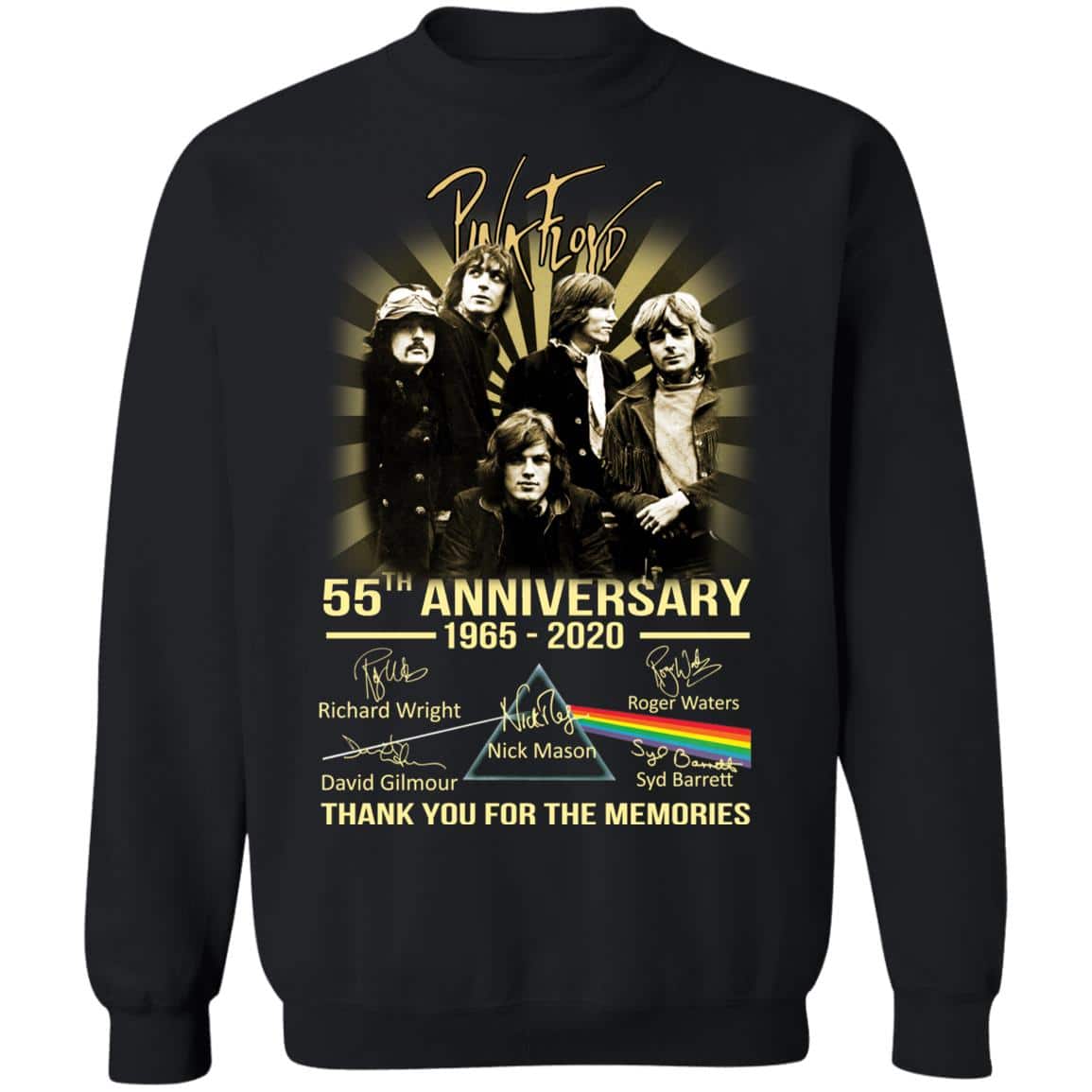 Pink Floyd 55th Anniversary 1965 – 2020 Thanks for the Memories Shirt Gift for Men Women Fans Gift for Men Women Fans