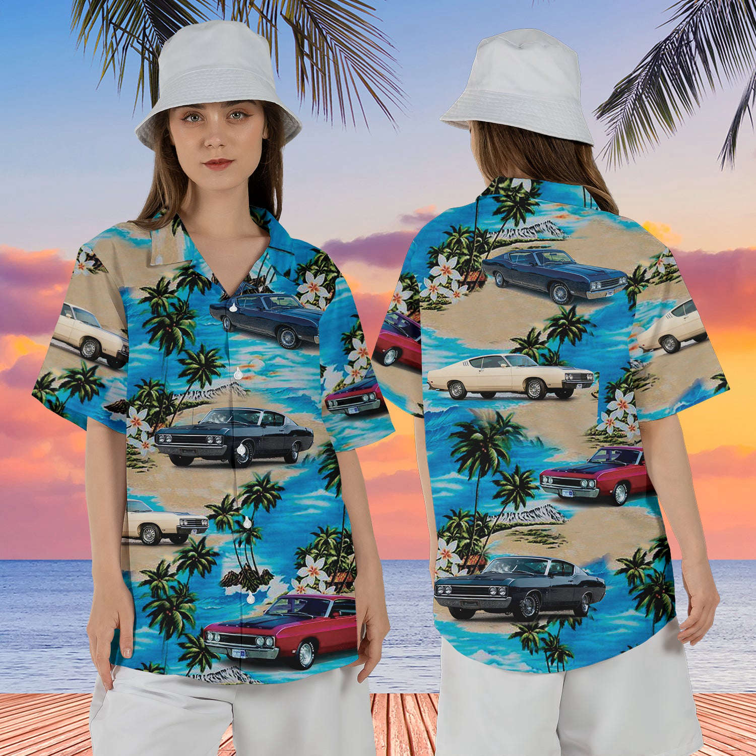 1969 Ford Torino Talladega Hawaiian Shirt Gift for Men Dad Father Gift for Men Dad Father For Women