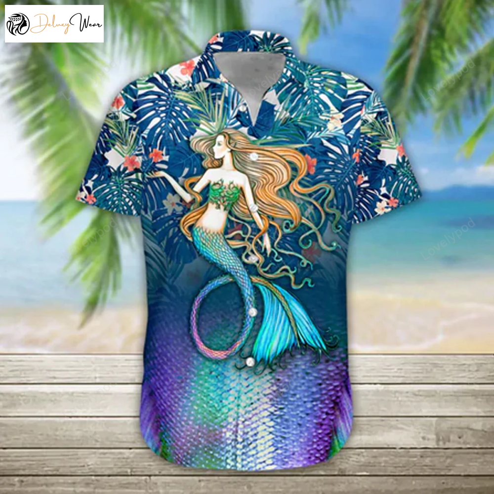 Stunning 3D Summer Mermaid Hawaiian Shirt for Women – Embrace the Tropical Vibes!