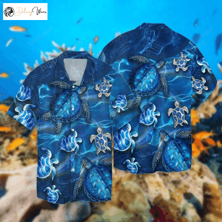 3D Turtles Blue Hawaiian Shirt Gift for Men Women Fans: Perfect Gift for Turtle Lovers