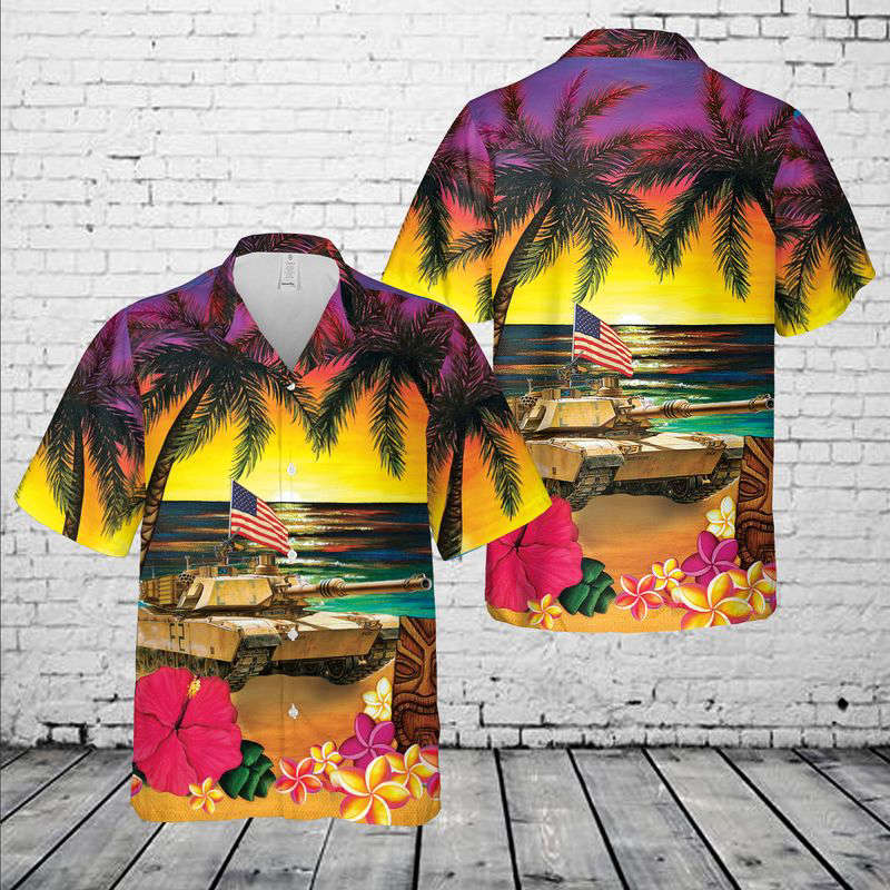 Abrams Battle Tank Hawaiian Shirt Gift for Men Dad Father Gift for Men Dad Father