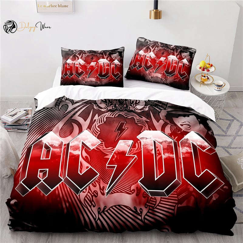 ACDC Band Bedding Set Decor Gift For Men Women Decor Gift For Men Women G95