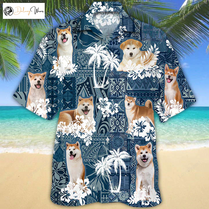 Stylish Akita Hawaiian Shirt: Embrace the Aloha Spirit with Our Premium Dog-Inspired Apparel