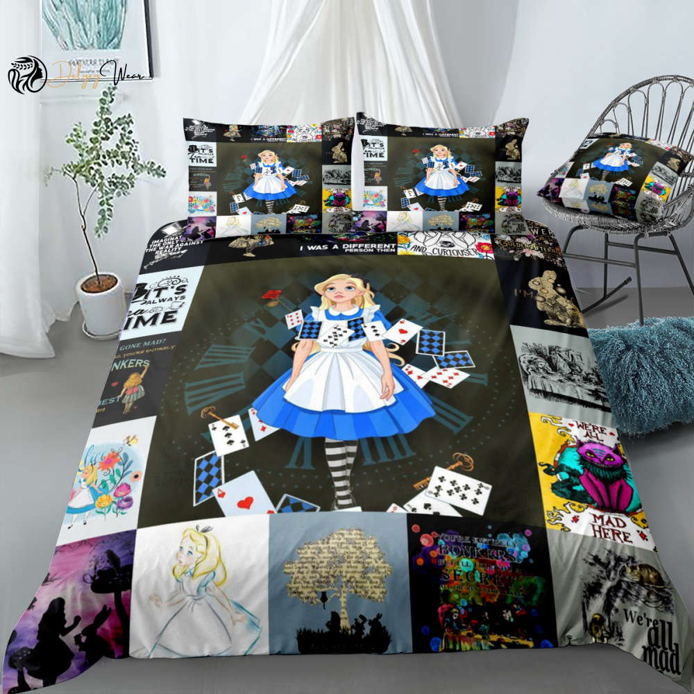 Alice in Wonderland Bedding Set Decor Gift For Men Women Decor Gift For Men Women G95