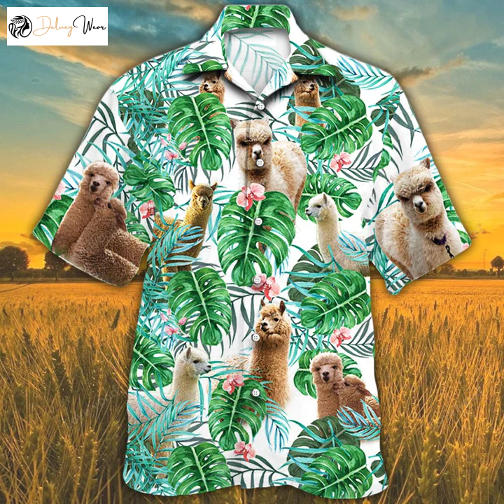 Alpaca Lovers Tropical Plant Hawaiian Shirt Gift for Men Women Fans Men & Women s Alpaca Hawaiian Shirt Gift for Men Women Fanss