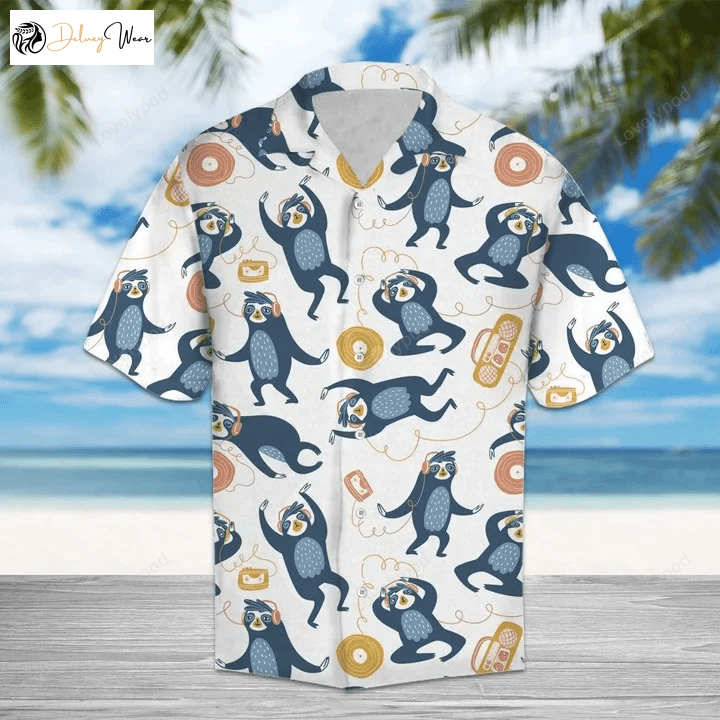 Fun & Stylish Sloth Hawaiian Shirt Gift for Men Women Fans: Perfect for Music Lovers and Dance Enthusiasts!