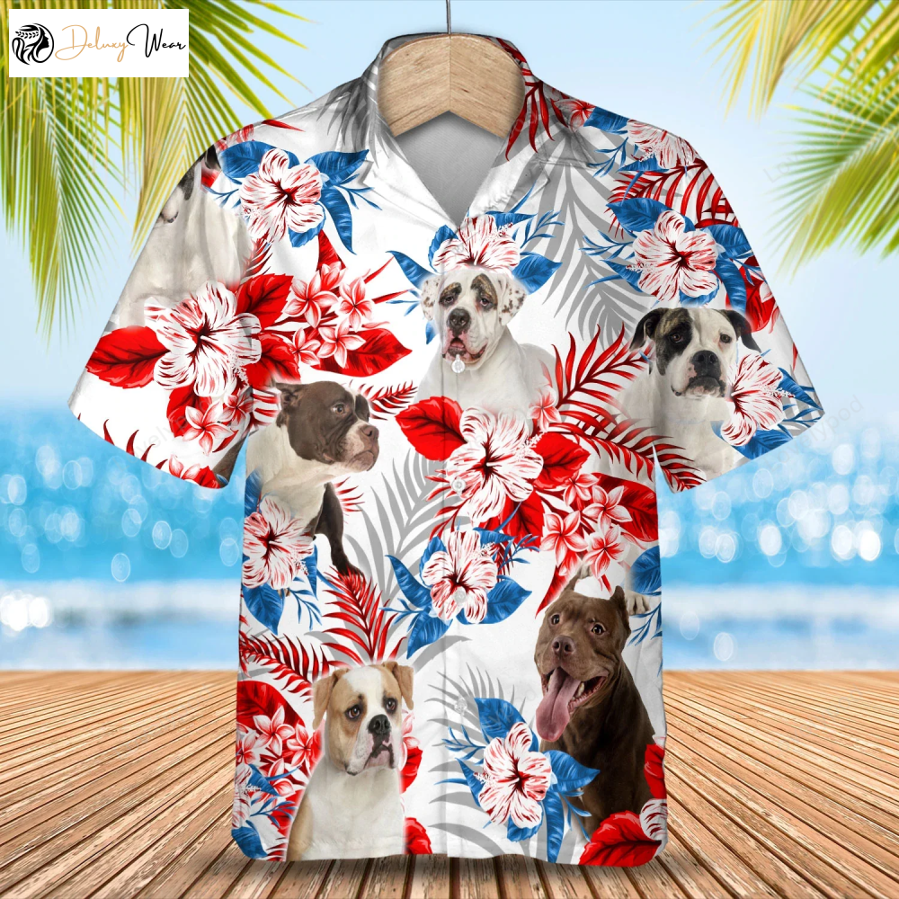 Stylish American Bulldog Hawaiian Shirt for Men & Women – Summer Aloha Shirt