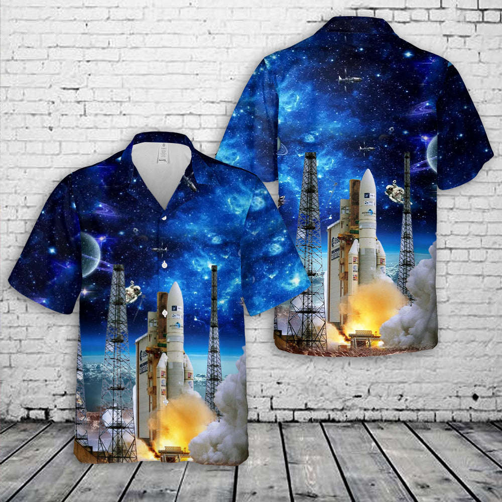 Ariane 5 Plus ECA Rocket Hawaiian Shirt Gift for Men Dad Father Gift for Men Dad Father