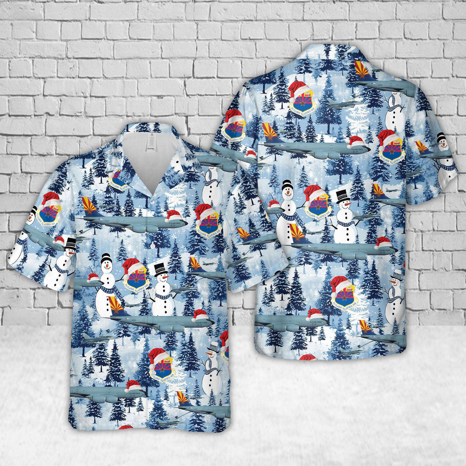 Arizona Air National Guard KC-135 refueling F-16 Fighter Christmas Hawaiian Shirt Gift for Men Dad Father Gift for Men Dad Father