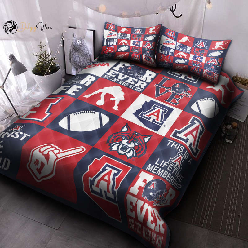 Arizona Wildcats Quilt Bedding Set Decor Gift For Men Women Decor Gift For Men Women G95