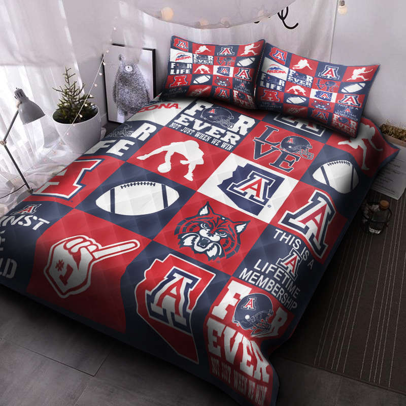 Arizona Wildcats Quilt Bedding Set Decor Gift For Men Women Decor Gift For Men Women G95