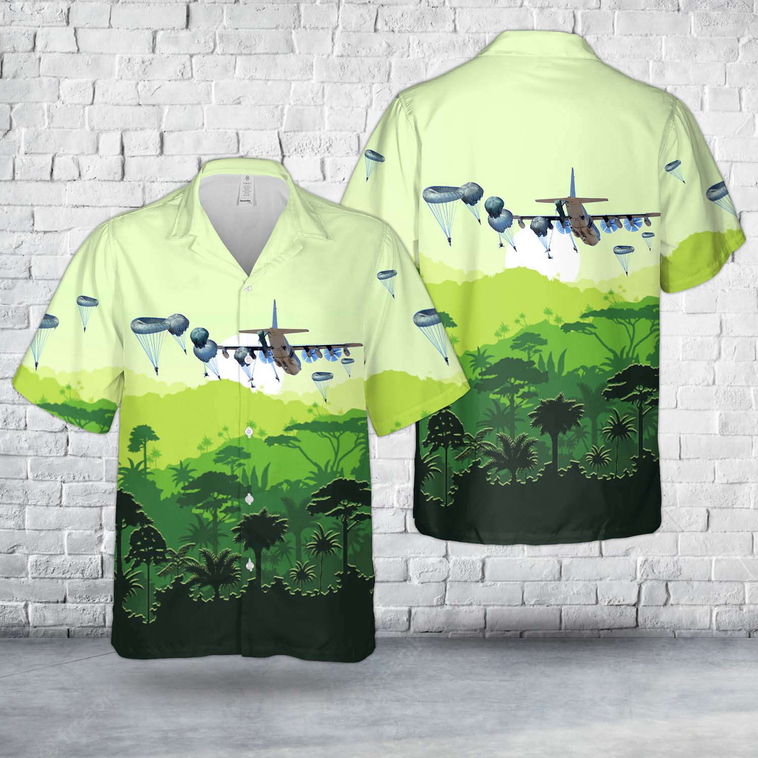 Army paratroopers make a static line jump over Edwards Air Force Base Hawaiian Shirt Gift for Men Dad Father Gift for Men Dad Father