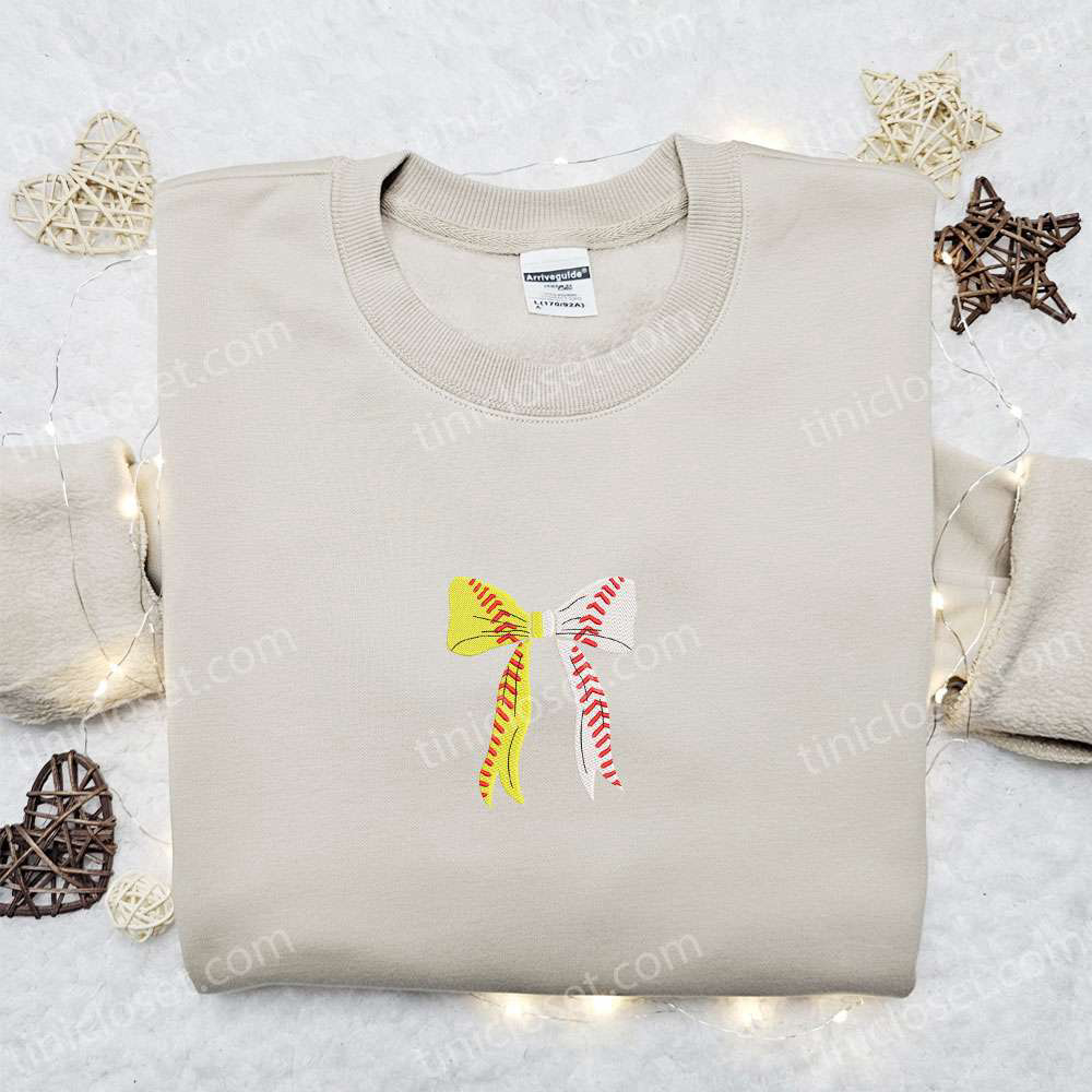Baseball Coquette Bow Shirt & Sports Hoodie: Perfect Gift Idea – Embroidered Stylish & Sporty Baseball Coquette Bow Shirt & Sports Hoodie: Perfect Gift Idea – Embroidered Stylish & Sporty