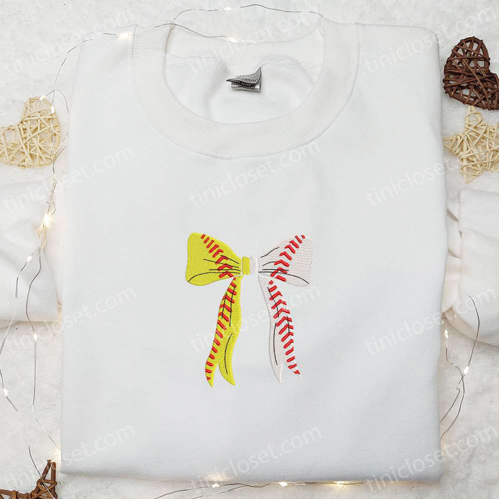 Baseball Coquette Bow Shirt & Sports Hoodie: Perfect Gift Idea – Embroidered Stylish & Sporty Baseball Coquette Bow Shirt & Sports Hoodie: Perfect Gift Idea – Embroidered Stylish & Sporty