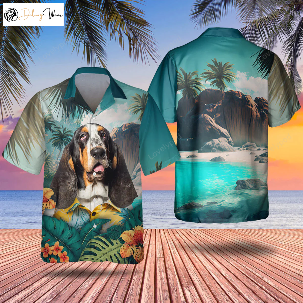 Basset Hound 3D Hawaiian Shirt Gift for Men Women Fans – Men s Dog Hawaii Shirt Gift for Men Women Fans
