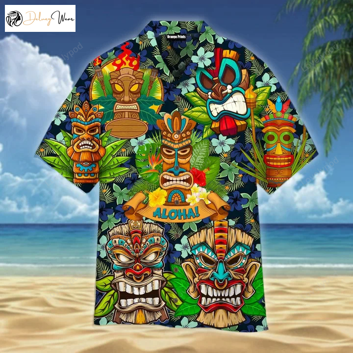 Vintage Hawaiian Shirt for Men & Women: Beach Shirt Aloha Tiki – Stylish & Trendy