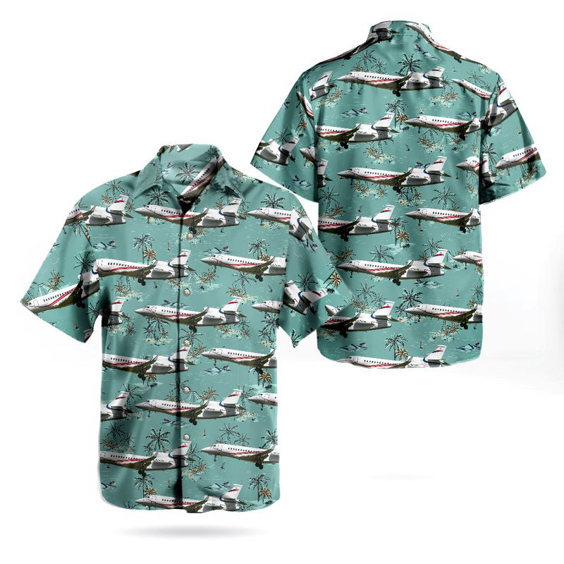 Belgian Air Force Dassault Falcon 7X Hawaiian Shirt Gift for Men Dad Father Gift for Men Dad Father