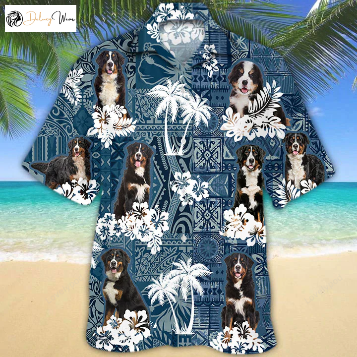 Bernese Mountain Hawaiian Shirt Gift for Men Women Fans - Dog Print Aloha Shirt Gift for Men Women Fans for Men & Women