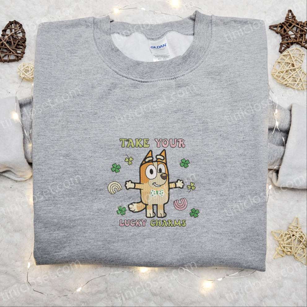 Get Lucky with Bingo s Embroidered Shirt & Bluey Cartoon Hoodie – Perfect Saint Patrick s Day Gift! Get Lucky with Bingo s Embroidered Shirt & Bluey Cartoon Hoodie – Perfect Saint Patrick s Day Gift!