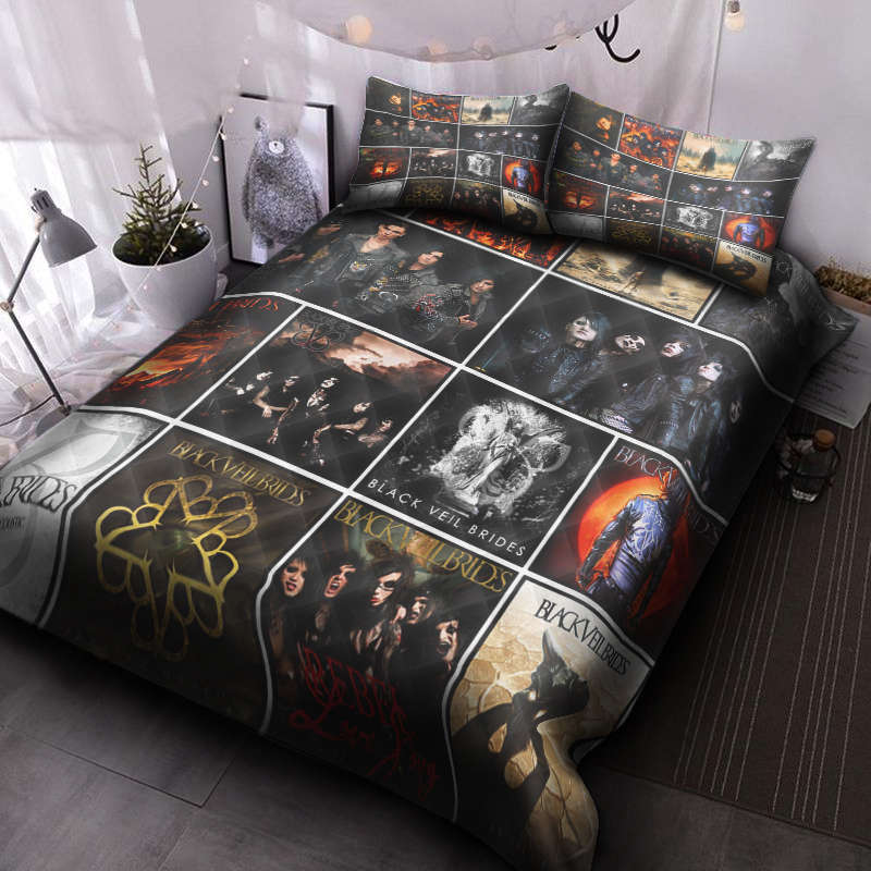 Black Veil Brides Quilt Bedding Set Decor Gift For Men Women Decor Gift For Men Women G95