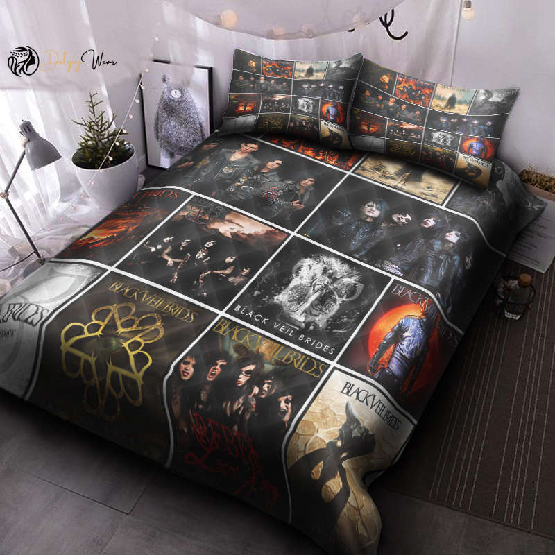 Black Veil Brides Quilt Bedding Set Decor Gift For Men Women Decor Gift For Men Women G95