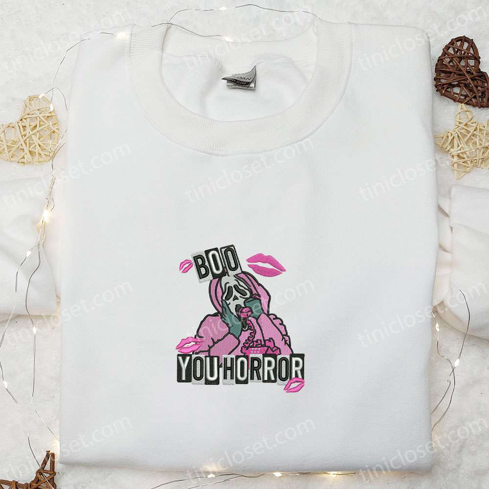 Spooktacular Boo You Horror Embroidered Shirt – Perfect Halloween Gift Idea!