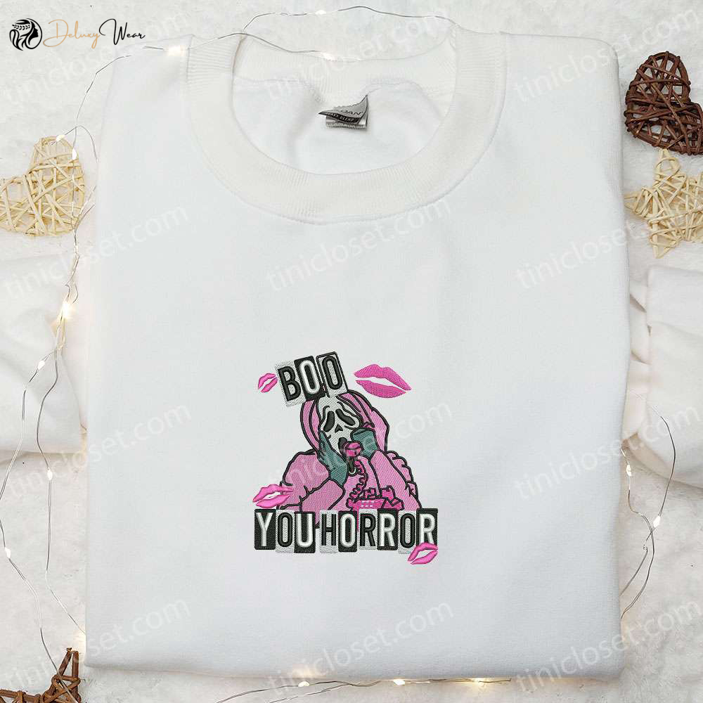 Spooktacular Boo You Horror Embroidered Shirt – Perfect Halloween Gift Idea!