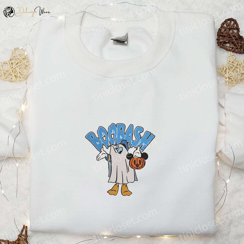 Spooky Boobash Duck Ghost Pumpkin Hoodie: Cool Embroidered Sweatshirt & Amazing Halloween T-shirt