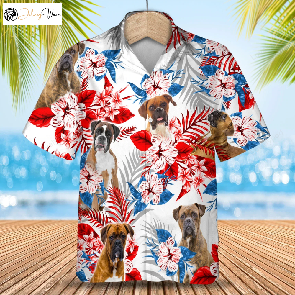 Summer Aloha Boston Terrier Hawaiian Shirt – Men s & Women s Dog Print