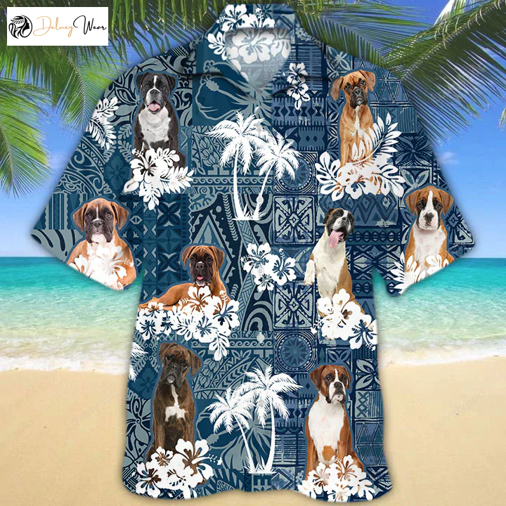 Hawaiian Boxer Shirt Gift for Men Women Fans: Fun & Stylish Dog & Men s Women s Short Sleeve Aloha Shirt Gift for Men Women Fans
