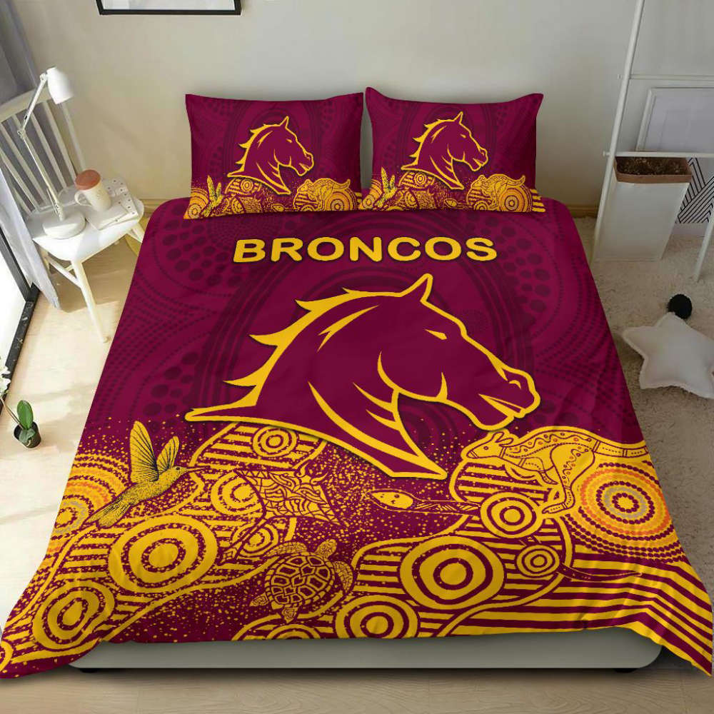 Brisbane Broncos Bedding Set Decor Gift For Men Women Decor Gift For Men Women G95