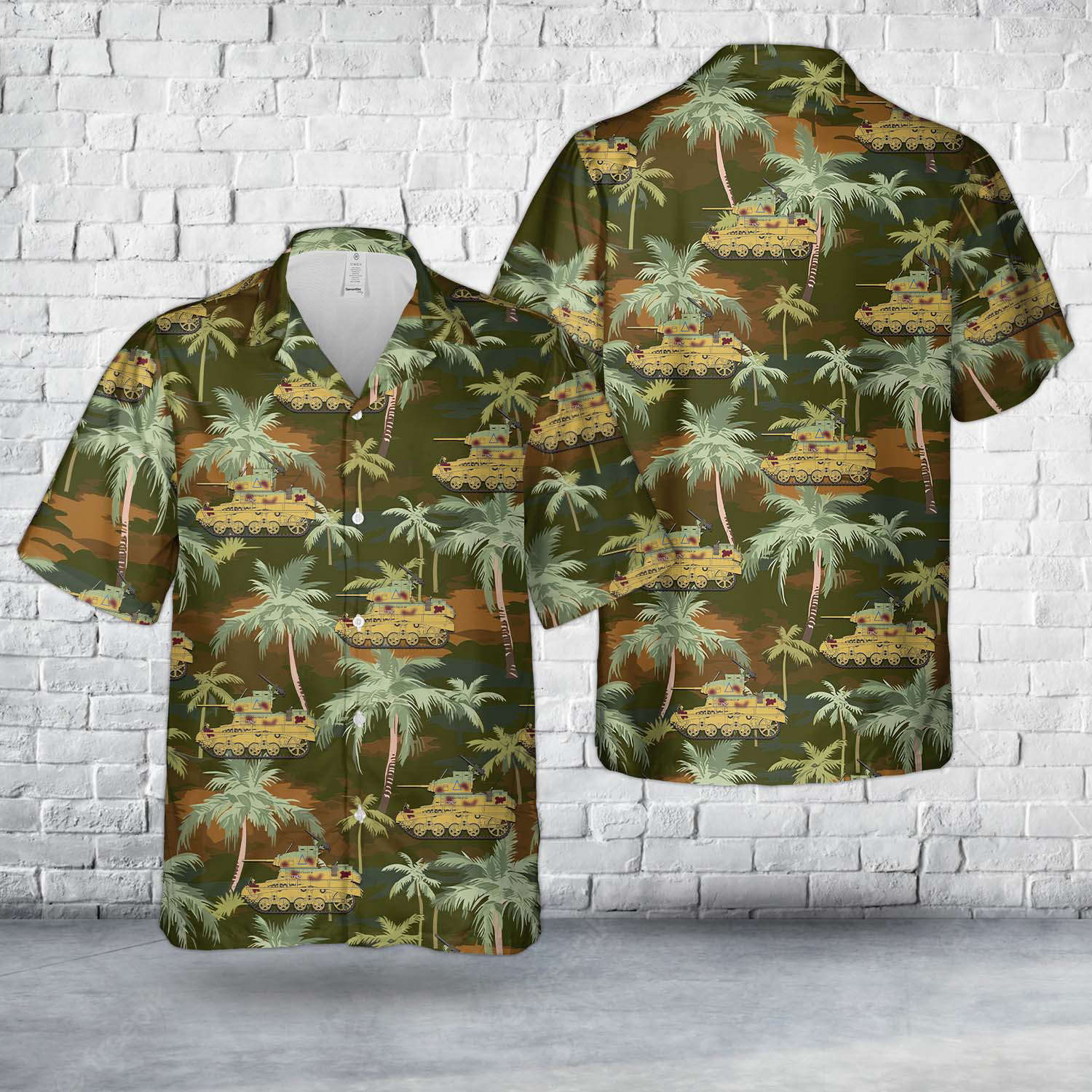 British Army M3 Stuart ‘Honey’ ‘Connecticut IV’ ‘A’ Squadron, 5th Royal Tank Regiment, 7th Armoured Division Hawaiian Shirt Gift for Men Dad Father Gift for Men Dad Father
